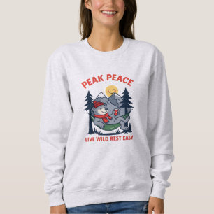 Peak Peace Bear in Hammock Camping  Sweatshirt