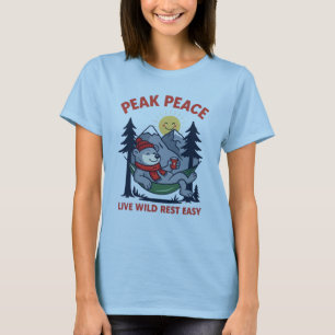 Peak Peace Bear in Hammock Camping T-Shirt