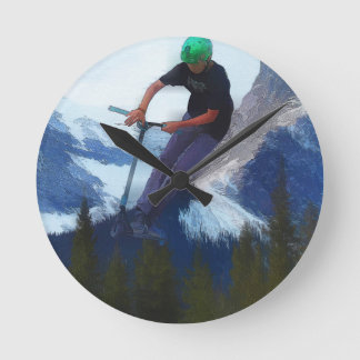 Peak Performance - Scooter Boy Round Clock