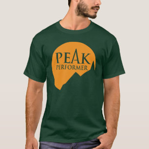 Peak Performer mens logo orange on green t T-Shirt