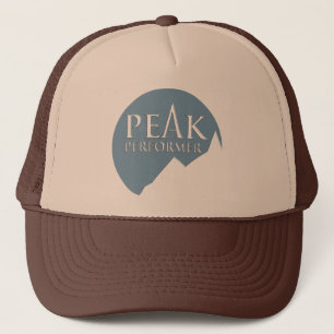 "Peak Performer" mens logo teal blue hat cap