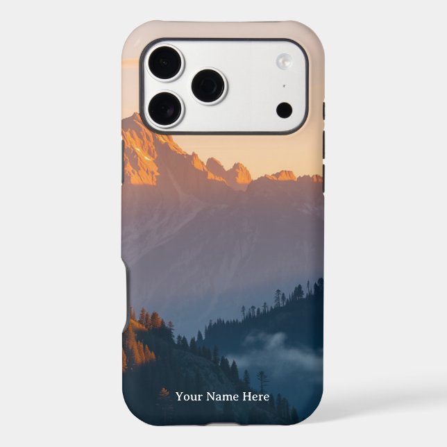 Peak Serenity: The Golden Hour Mountain Mist Case (Back)