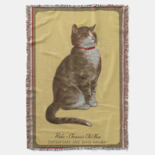 Peake, Chessie’s Old Man tomcat tabby cat Throw Blanket