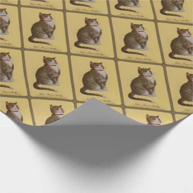 Peake, Chessie’s Old Man tomcat tabby cat Wrapping Paper (Corner)