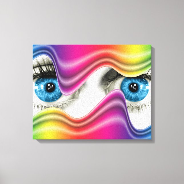 Peaking from Behind the Rainbow Canvas Print (Front)