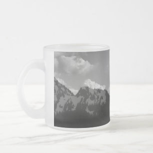 Peaks and Clouds Frosted Glass Coffee Mug