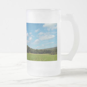 Peaks countryside frosted glass beer mug