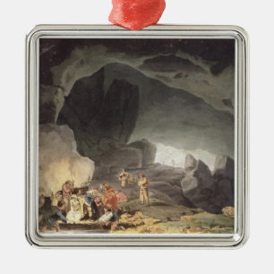 Peaks Hole, Derbyshire (colour engraving) Metal Tree Decoration