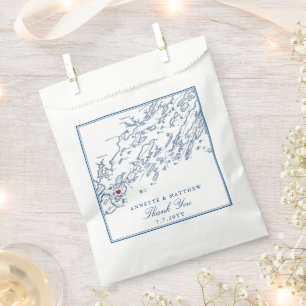 Peaks Island Maine Casco Bay Elegant Wedding Paper Favour Bags