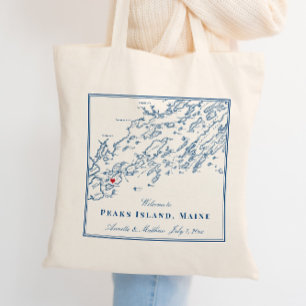 Peaks Island Maine Casco Bay Wedding Welcome Tote Bag