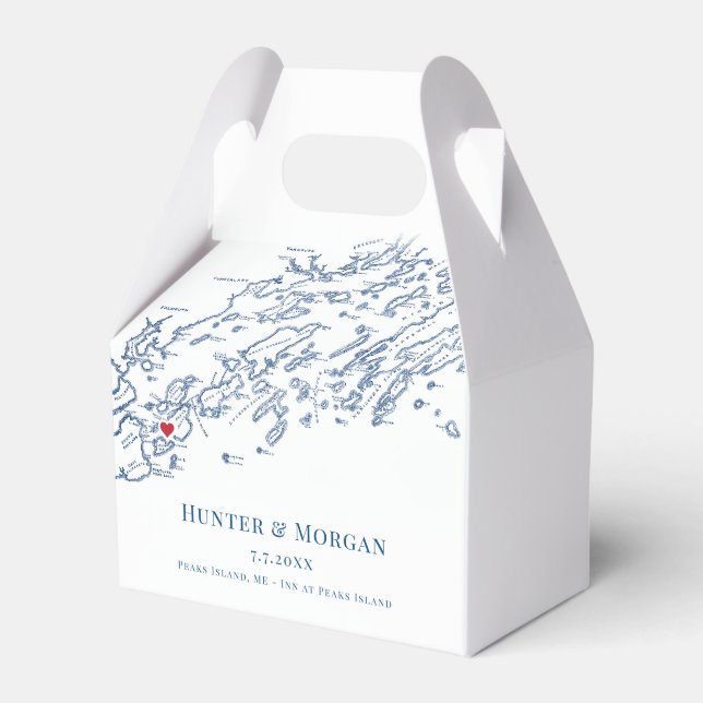 Peaks Island Maine Destination Wedding Elegant Favour Box (Front Side)