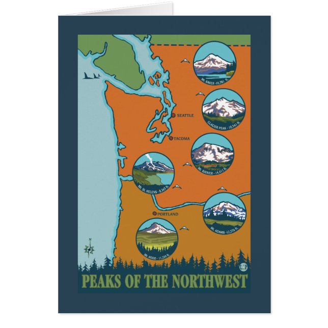 Peaks of the Northwest - 5 Different Mountains (Front)