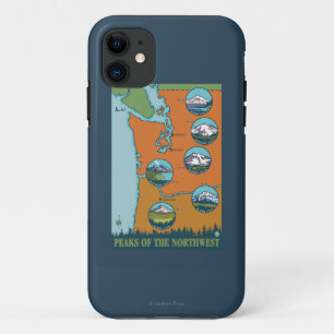 Peaks of the Northwest - 5 Different Mountains iPhone 11 Case