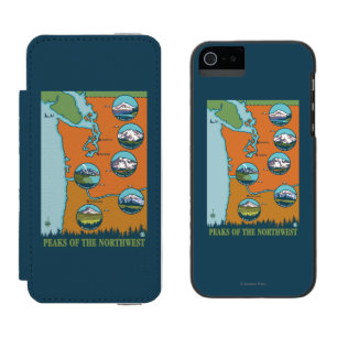 Peaks of the Northwest - 5 Different Mountains Incipio Watson™ iPhone 5 Wallet Case