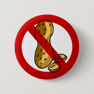 Peanut allergy 6 cm round badge