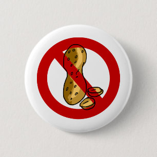 Peanut allergy 6 cm round badge