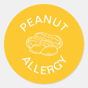 Peanut Allergy Classic Round Sticker