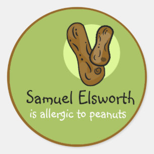 Peanut Allergy Customisable Sticker