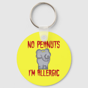 Peanut Allergy Elephant Key Ring