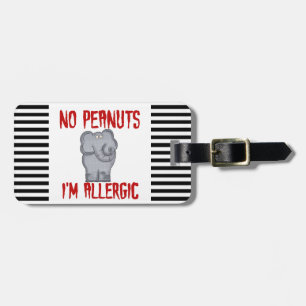 Peanut Allergy Elephant Luggage Tag
