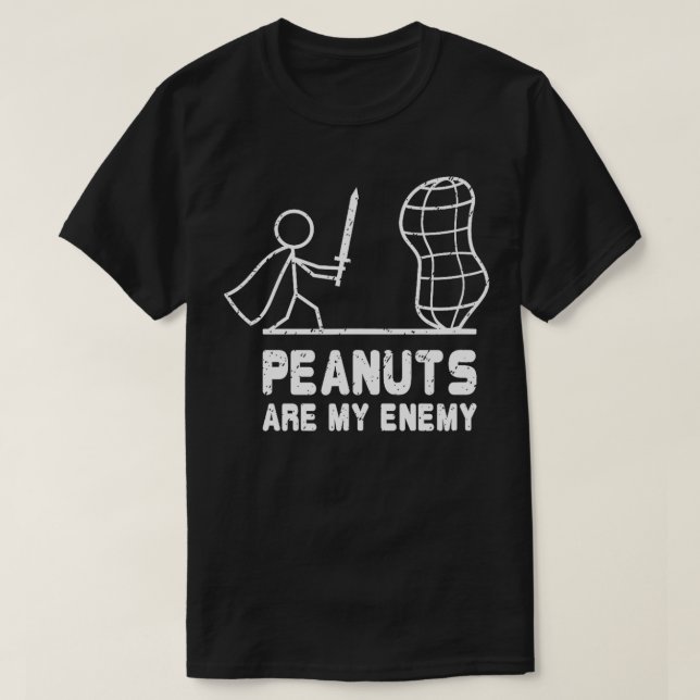 Peanut Allergy Gift Funny Distressed Awareness  T-Shirt (Design Front)