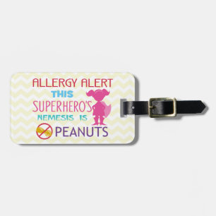 Peanut Allergy Superhero Alert Tag for Medical Kit
