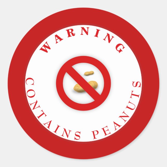 Peanut Allergy Warning Sticker (Front)