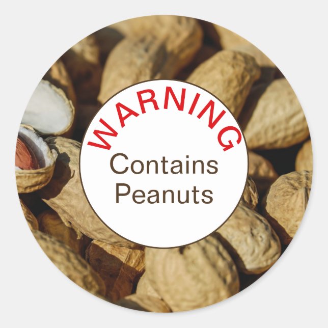 Peanut Allergy Warning Sticker (Front)