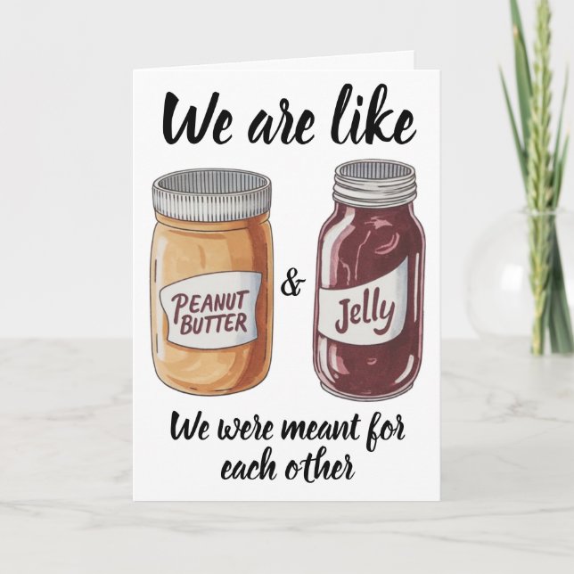 Peanut and jelly jars anniversary  card (Front)
