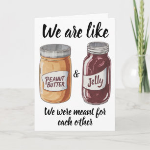 Peanut and jelly jars anniversary card