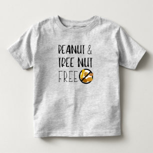 Peanut and Tree Nut Free Symbol Nut Allergy Alert Toddler T-Shirt