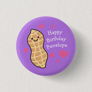 Peanut Birthday Party Cute Kids Cartoon Nut 3 Cm Round Badge