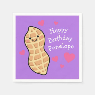 Peanut Birthday Party Cute Kids Cartoon Nut Napkin