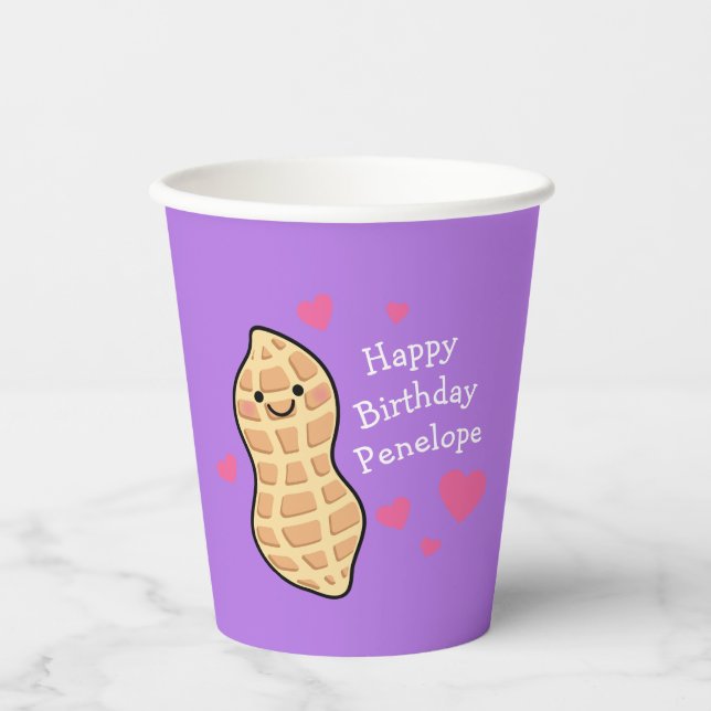 Peanut Birthday Party Cute Kids Cartoon Nut Paper Cups (Front)