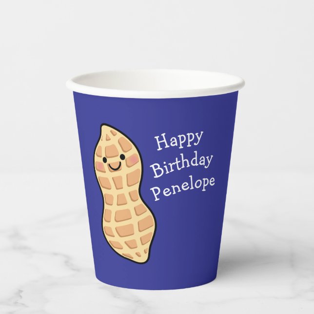 Peanut Birthday Party Kids Cute Nut Cartoon Paper Cups (Front)