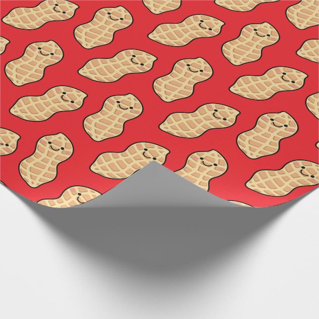 Peanut Birthday Party Kids Cute Nut Cartoon Wrapping Paper (Corner)