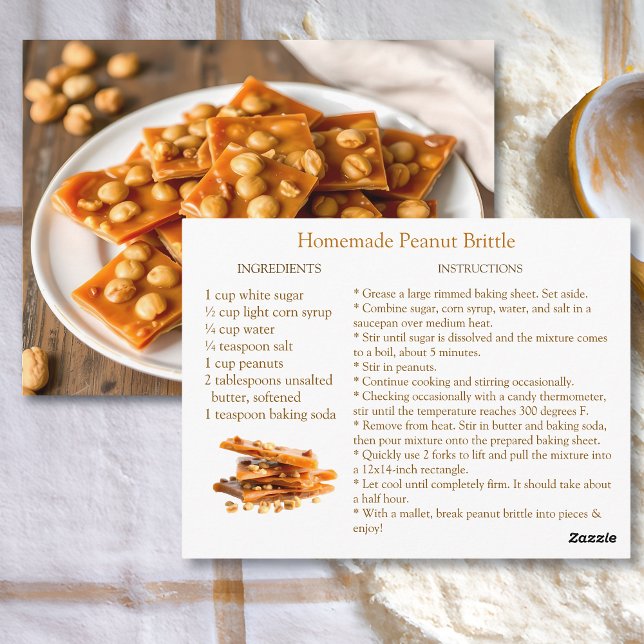 Peanut Brittle Recipe  Postcard (Creator Uploaded)