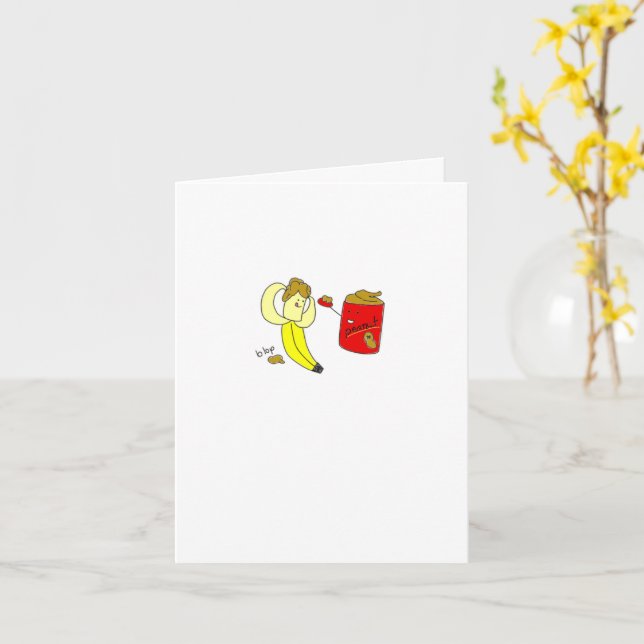 Peanut Butter and Banana Friend Card (Yellow Flower)