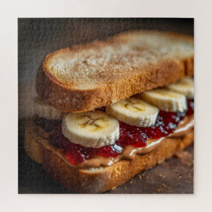 Peanut Butter and Grape Jelly Sandwich Jigsaw Puzzle