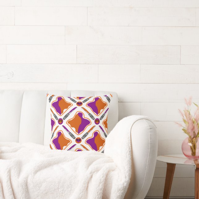Peanut Butter and Grape Jelly Seamless Pattern Cushion (Couch)