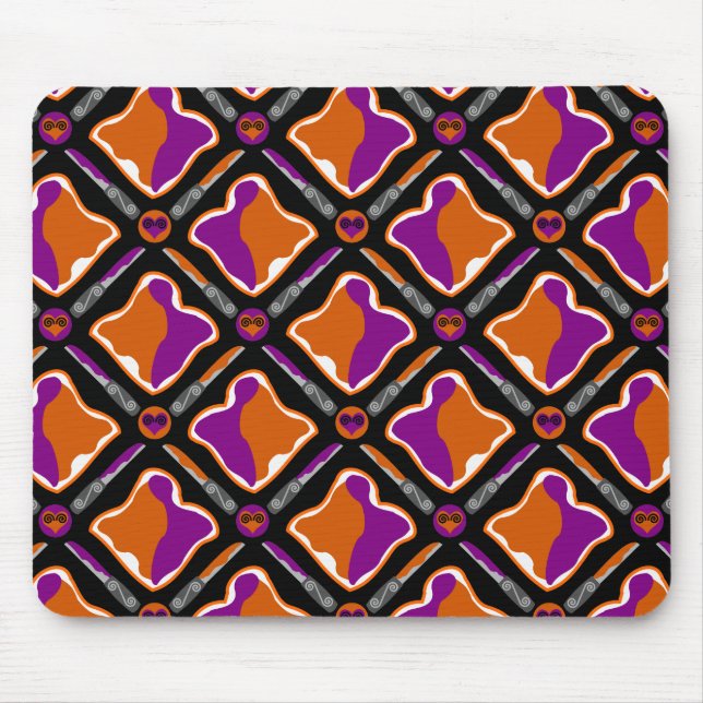Peanut Butter and Grape Jelly Seamless Pattern Mouse Mat (Front)