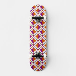 Peanut Butter and Grape Jelly Seamless Pattern Skateboard