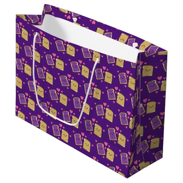 Peanut Butter and Jelly Birthday Party PBJ Large Gift Bag (Front Angled)