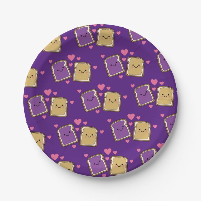 Peanut Butter and Jelly Birthday Party PBJ Paper Plate (Front)