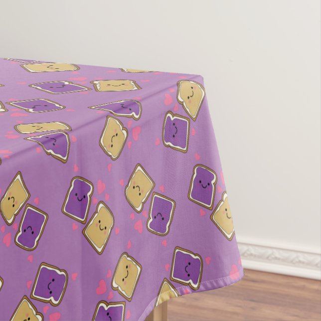 Peanut Butter and Jelly Birthday Party PBJ Tablecloth (In Situ)