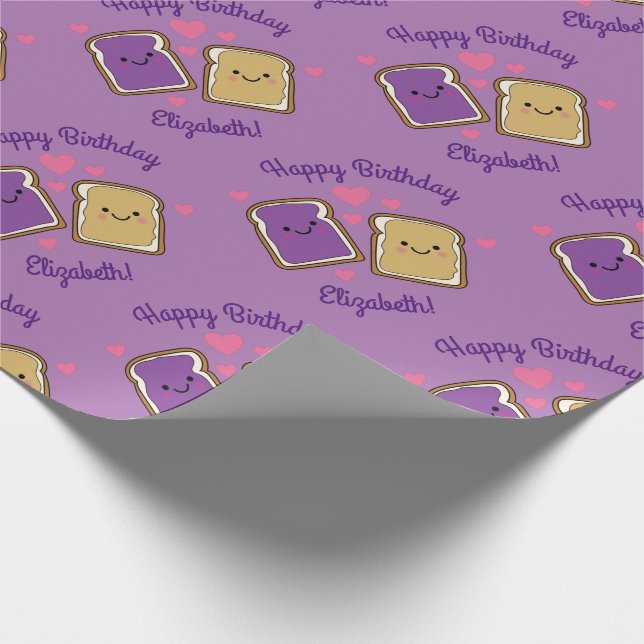 Peanut Butter and Jelly Birthday Party PBJ Wrapping Paper (Corner)