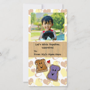 Peanut Butter and Jelly Cute Kid's Valentine Holiday Card