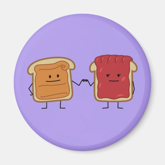 Peanut Butter and Jelly Fist Bump friends toast Magnet (Front)