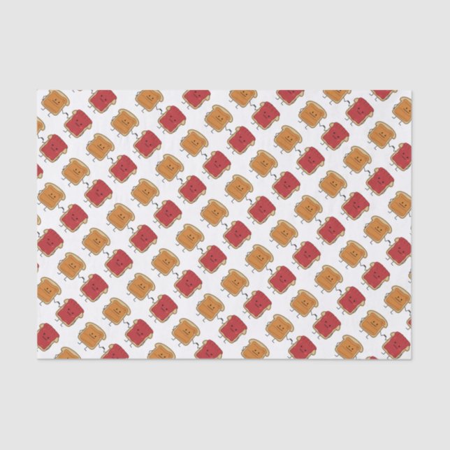 Peanut Butter and Jelly Fist Bump friends toast Tissue Paper (Front)