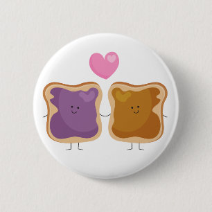 Peanut Butter and Jelly Love Button